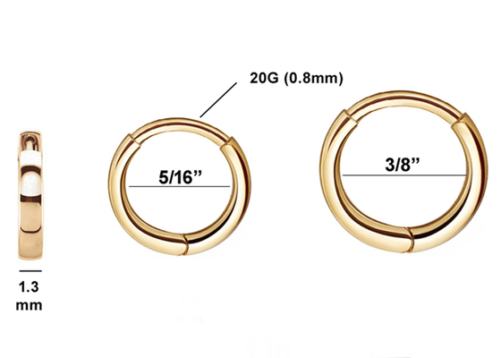 ODM Emas Huggie Hoop Earrings, Anting Anting Kartilago Bulat Klasik OEM
