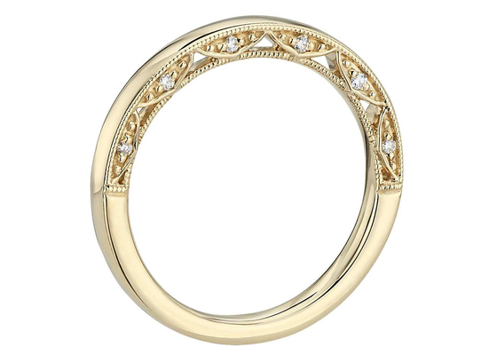 Cincin Emas 9K Klasik Dimensi 0.12ct 1.3MM Dengan Berlian Alami