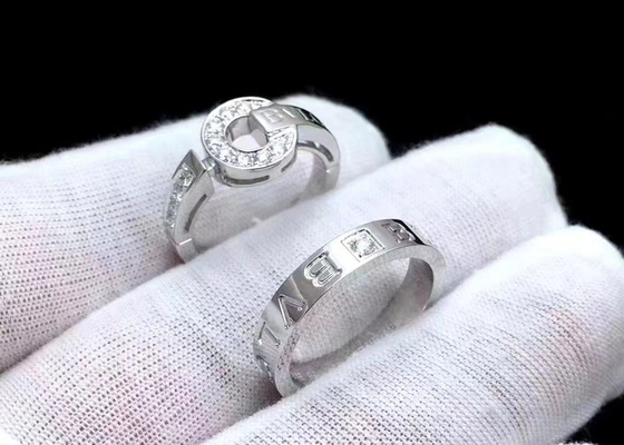 Pengaturan Cabang 18K Cincin Perhiasan Emas Padat 0.48ct untuk Janji lebar 4mm-6mm