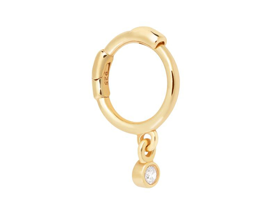 Geometris Bulat 14k Emas Drop Hoop Earrings OEM ODM Untuk Wanita
