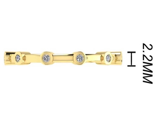 6pcs Berlian 18k Rose Gold Ring 1.5mm Round Cut OEM untuk Pertunangan