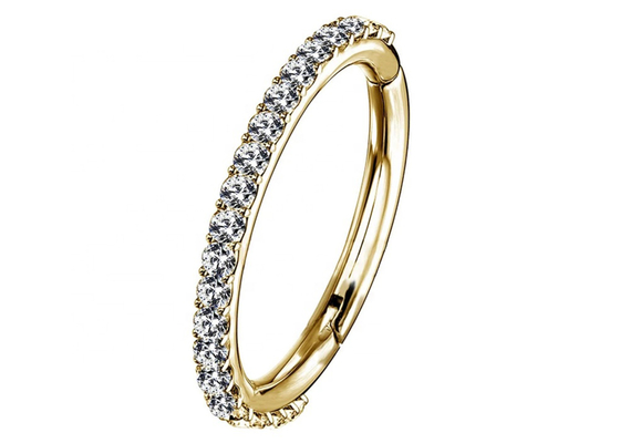 Jenis Pengaturan Claw Clicker Emas Septum 14k Berengsel Dengan Berlian 1.3mm