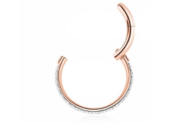 Dia 9mm 11mm 18k Gold Nose Stud, Nose Ring Piercing Dengan Berlian Alami 0.14ct