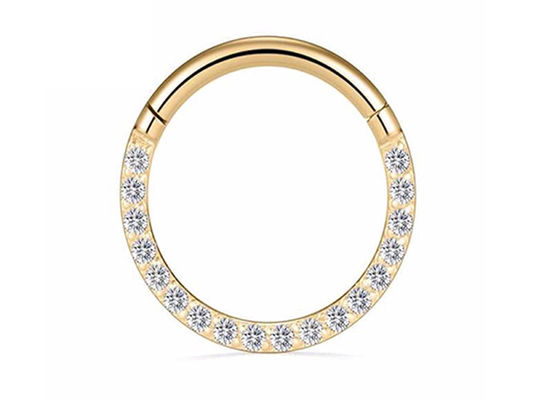 Dia 9mm 11mm 18k Gold Nose Stud, Nose Ring Piercing Dengan Berlian Alami 0.14ct