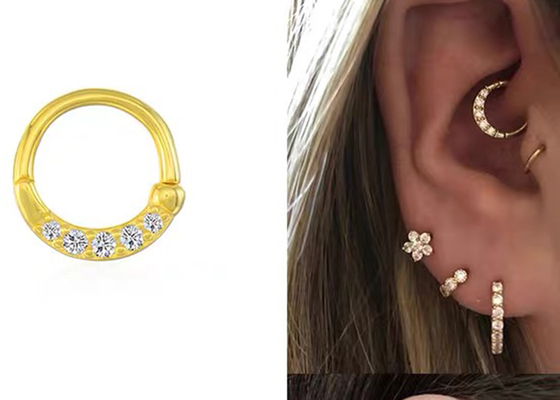 Eternity Hoop 14K Gold Clicker Piercing OEM ODM untuk Septum Hidung