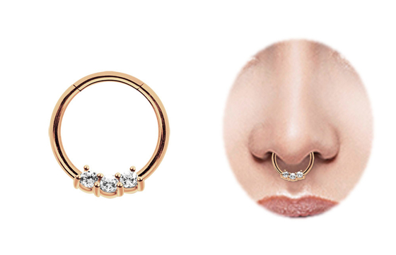 Cincin Septum Emas Helix 14k, Cincin Hidung 8mm Dan 10mm untuk pemakaian Sehari-hari