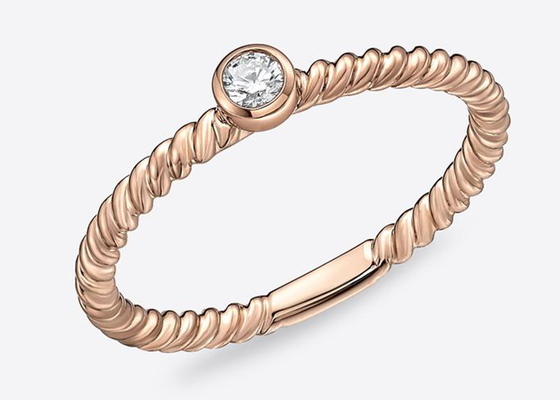Berlian Persegi 14k Cincin Septum Emas Padat, Cincin Lubang Hidung Ring 1.0mm × 10mm