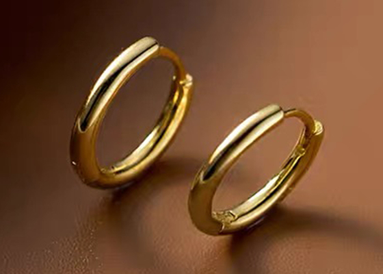 Sexy Helix 14k Gold Hoop Earrings ODM Untuk Wanita Dimensi 1.2mm × 10mm