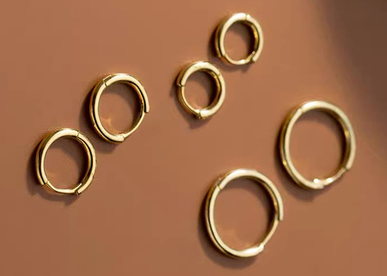 Sexy Helix 14k Gold Hoop Earrings ODM Untuk Wanita Dimensi 1.2mm × 10mm