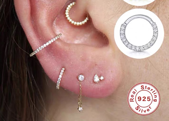 Clicker Emas 14K Berengsel Mulus 16g-40g Untuk Tragus Tulang Rawan