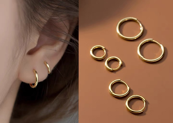 Clicker Emas 14K Berengsel Mulus 16g-40g Untuk Tragus Tulang Rawan