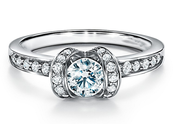 Cincin Pernikahan Pertunangan 0.78ct Set 14K Emas Putih Padat Bulat Potong 3MM