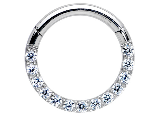 0.1ct Diamonds Tragus Piercing Ring, Cincin Hidung Emas Putih Diameter Dalam 8-15mm