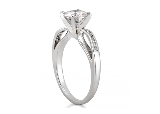 ODM OEM Jewellery Diamond Ring, 14k White Gold Wedding Ring Round Cut