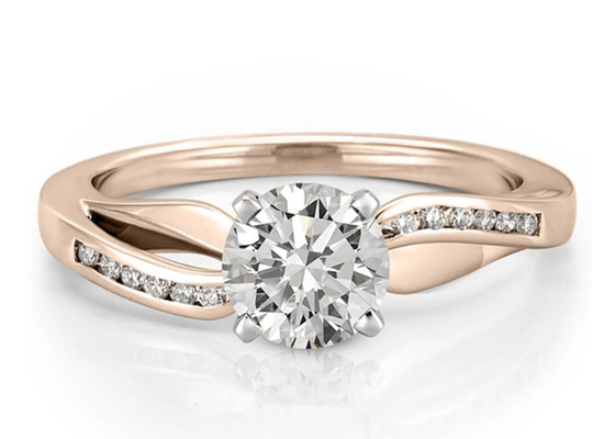 ODM OEM Jewellery Diamond Ring, 14k White Gold Wedding Ring Round Cut
