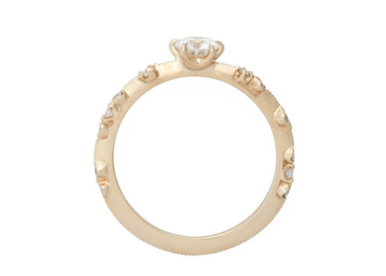 Cincin Perhiasan Berlian Asli Ukuran 4mm 14K 18K Bahan Rose Gold ODM