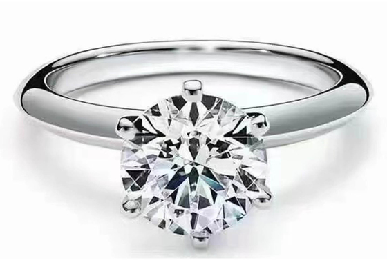 5mm Round Cut 18k White Gold Engagement Ring Setting dengan 8pcs Berlian ODM