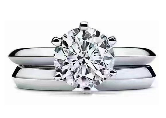5mm Round Cut 18k White Gold Engagement Ring Setting dengan 8pcs Berlian ODM