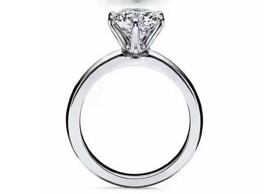 5mm Round Cut 18k White Gold Engagement Ring Setting dengan 8pcs Berlian ODM