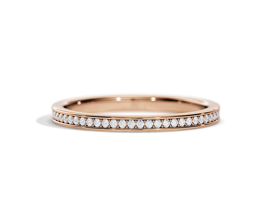 Half Eternity 9K Gold Ring Stacking Berat 0.36ct untuk Ulang Tahun
