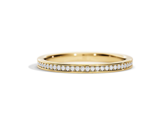 Half Eternity 9K Gold Ring Stacking Berat 0.36ct untuk Ulang Tahun