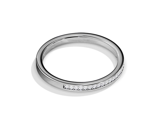Half Eternity 9K Gold Ring Stacking Berat 0.36ct untuk Ulang Tahun