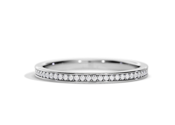 Half Eternity 9K Gold Ring Stacking Berat 0.36ct untuk Ulang Tahun