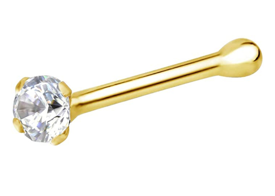 Cincin Hidung Emas 7mm 14k, Perhiasan Tindik Hidung Tidak Mengiritasi OEM