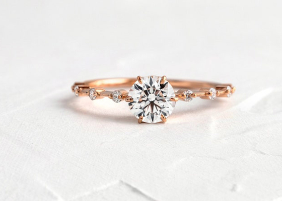 1.0ct Moissanite Diamond Rings, Round Cut Engagement Rings 6.5MM ODM