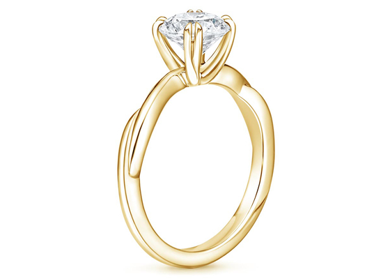 0.8ct Lab Grown Moissanite Ring 14K Bahan Emas Kuning ODM OEM