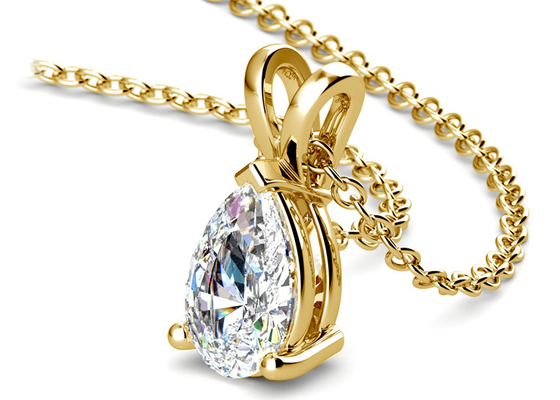 Pear Cut Kalung Emas 0.84ct 14k Dengan Liontin Vintage 8x5mm
