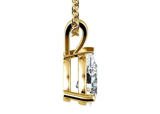 Pear Cut Kalung Emas 0.84ct 14k Dengan Liontin Vintage 8x5mm