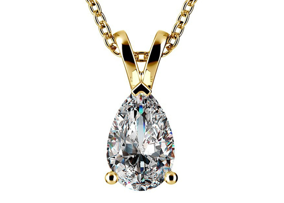 Pear Cut Kalung Emas 0.84ct 14k Dengan Liontin Vintage 8x5mm