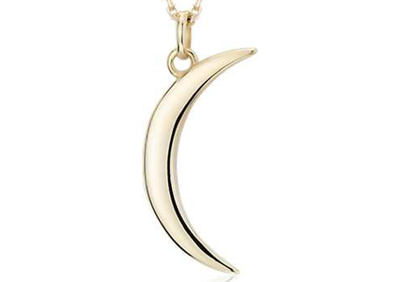 Kalung Bulan Sabit Emas Panjang 21mm, Kalung Pemberdayaan Wanita ODM