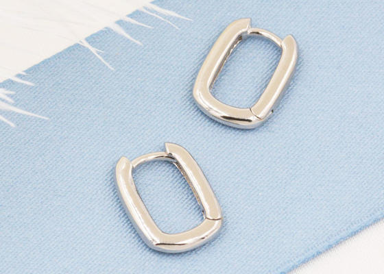 Oval Hoop 9K Gold Earrings Tebal 2mm Dengan Diameter Dalam 6x10mm