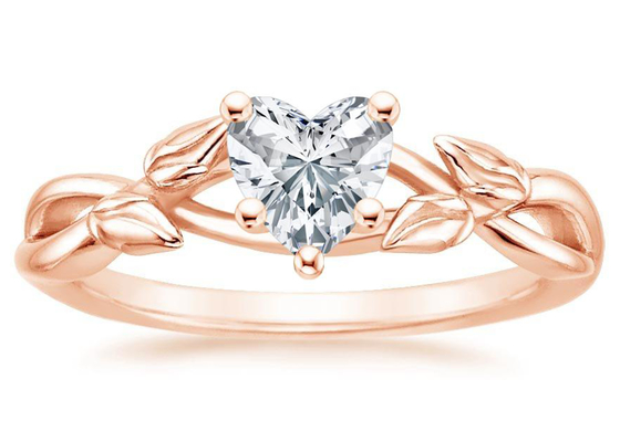 OEM Heart Shape Moissanite Ring, 5.5mm 9k Rose Gold Ring 0.6 Carat