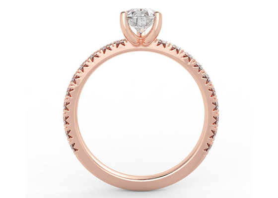 Wedding18K Rose Gold Ring Pear Cut 0.80ct Sertifikat DGC ODM