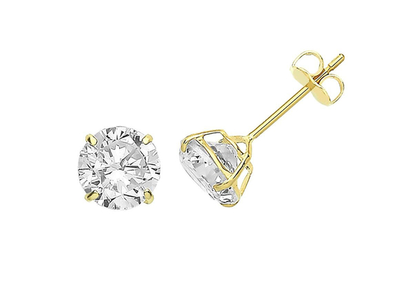 Anting Solitaire Emas 9ct 9K, Stud Berlian Solitaire 3mm 4mm 5mm