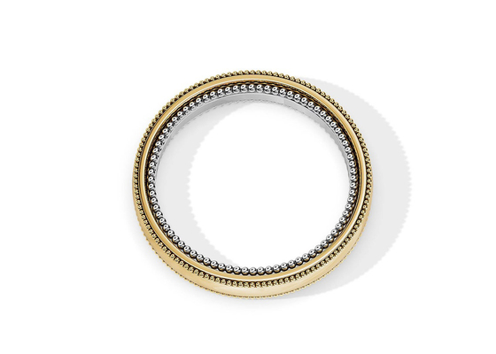 ODM 2 Tone Gold Engagement Rings, 4MM 5MM 6MM Gold Wedding Band Ring OEM