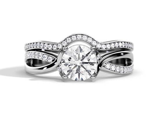 1.25ct Rose Gold Moissanite Engagement Rings VS1 SI1 SI2 Warna Rata-rata