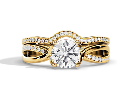 1.25ct Rose Gold Moissanite Engagement Rings VS1 SI1 SI2 Warna Rata-rata