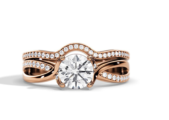 1.25ct Rose Gold Moissanite Engagement Rings VS1 SI1 SI2 Warna Rata-rata