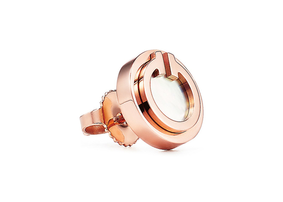 2.37g Rose Gold Mother Of Pearl Earrings, Mother Of Pearl Stud Ukuran 9.65mm