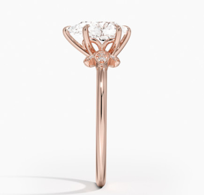 14K 0.77ct Rose Gold Pear Cut Pernikahan Moissanite Perhiasan Cincin Emas